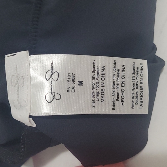 JESSICA SIMPSON SWIM HALTER TIE BIKINI FRINGE TANKINI BLACK TOP M SIZE M - Picture 7 of 10